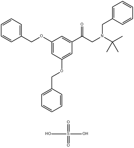 Ethanone, 1-[3,5-bis(phenylmethoxy)phenyl]-2-[(1,1-dimethylethyl)(phenylmethyl)amino]-, sulfate (1:1) 구조식 이미지