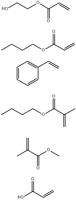 2-Propenoic acid, 2-methyl-, butyl ester, polymer with butyl 2-propenoate, ethenylbenzene, 2-hydroxyethyl 2-propenoate, methyl 2-methyl-2-propenoate and 2-propenoic acid Structure