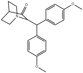 2-[Bis(4-methoxyphenyl)methyl]-1-azabicyclo[2.2.2]octan-3-one 구조식 이미지