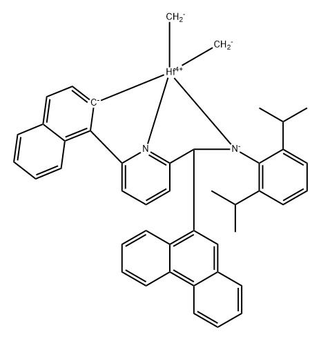 [N-[2,6-Bis(1-methylethyl)phenyl]-6-(1-naphthalenyl-κC2)-α-9-phenanthrenyl-2-pyridinemethanaminato(2-)-κN1,κN2]dimethylhafnium Structure