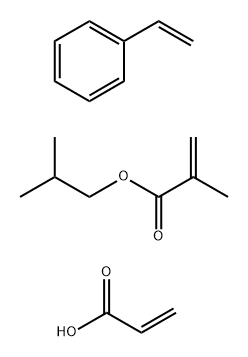 2-Propenoic acid, 2-methyl-, 2-methylpropyl ester, polymer with ethenylbenzene and 2-propenoic acid Structure