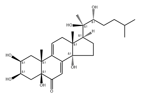 (22R)-2β,3β,5β,14,20,22-Hexahydroxy-5β-cholesta-7,9(11)-dien-6-one 구조식 이미지