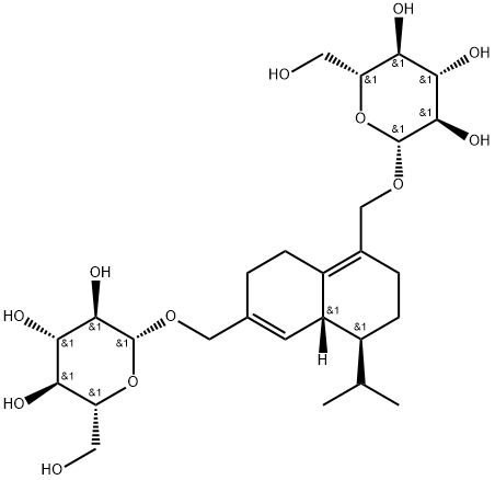 β-D-Glucopyranoside, [(4S,4aR)-2,3,4,4a,7,8-hexahydro-4-(1-methylethyl)-1,6-naphthalenediyl]bis(methylene) bis- (9CI) Structure