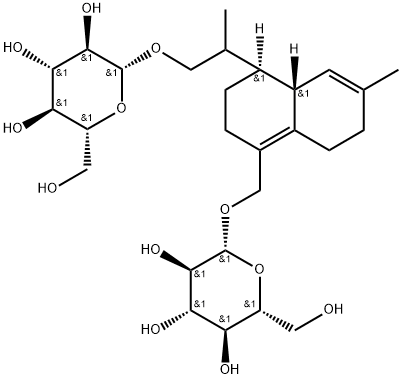 β-D-Glucopyranoside, [(4R,4aR)-4-[2-(β-D-glucopyranosyloxy)-1-methylethyl]-2,3,4,4a,7,8-hexahydro-6-methyl-1-naphthalenyl]methyl (9CI) Structure