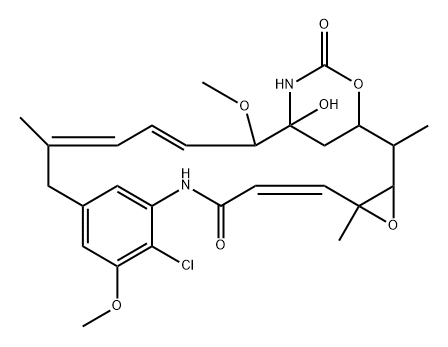 (2E)-3-De[2-[acetyl(methyl)amino]-1-oxopropoxy]-2,3-didehydro-22-demethylmaytansine Structure