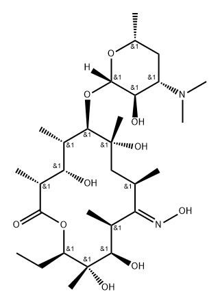 5-O-Desosaminylerythronolide A Oxime 구조식 이미지