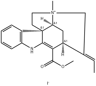 Curanium, 2,16,19,20-tetradehydro-17-methoxy-4-methyl-17-oxo-, iodide, (19E)- (9CI) Structure