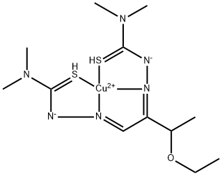 Butyraldehyde, 3-ethoxy-2-oxo-, bis(4,4-dimethyl-2-thiosemicarbazone), copper (ii) complex Structure