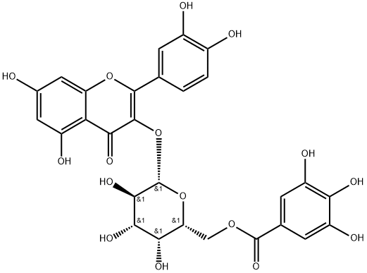 Quercetin 3-O-(6''-galloyl)-β-D-galactopyranoside Structure