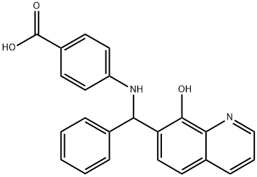 Benzoic acid, 4-[[(8-hydroxy-7-quinolinyl)phenylmethyl]amino]- Structure