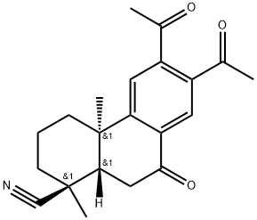 (1R,4aS,10aS)-6,7-diacetyl-1,4a-dimethyl-9-oxo-3,4,10,10a-tetrahydro-2 H-phenanthrene-1-carbonitrile 구조식 이미지