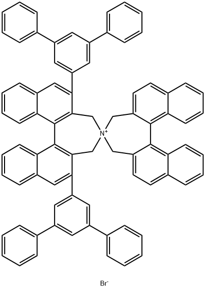 4,4'-Spirobi[4H-dinaphth[2,1-c:1',2'-e]azepinium], 2,6-bis([1,1':3',1''-terphenyl]-5'-yl)-3,3',5,5'-tetrahydro-, bromide, (11bS,11'bS)- (9CI) Structure