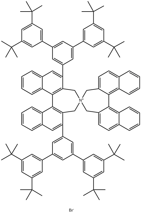 4,4'-Spirobi[4H-dinaphth[2,1-c:1',2'-e]azepinium], 3,3',5,5'-tetrahydro-2,6-bis[3,3'',5,5''-tetrakis(1,1-dimethylethyl)[1,1':3',1''-terphenyl]-5'-yl]-, bromide, (11bR,11'bR)- (9CI) Structure