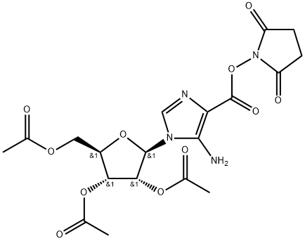 N-숙신니미딜-5-a미노-1-(2,3,5-트리-O-아세틸-β-D-리보푸라노실)i미다졸-4-카르복실레이트 구조식 이미지