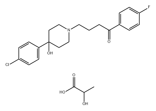 Propanoic acid, 2-hydroxy-, compd. with 4-[4-(4-chlorophenyl)-4-hydroxy-1-piperidinyl]-1-(4-fluorophenyl)-1-butanone (1:1) Structure