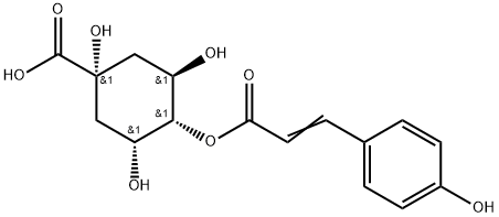 Cyclohexanecarboxylic acid, 1,3,5-trihydroxy-4-[[3-(4-hydroxyphenyl)-1-oxo-2-propen-1-yl]oxy]-, (1α,3R,4α,5R)- 구조식 이미지