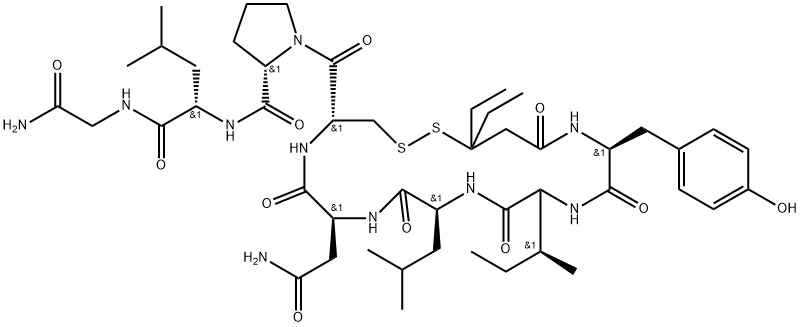 oxytocin, 1-beta-mercapto-beta, beta-diethylpropionic acid-Leu(4)- Structure