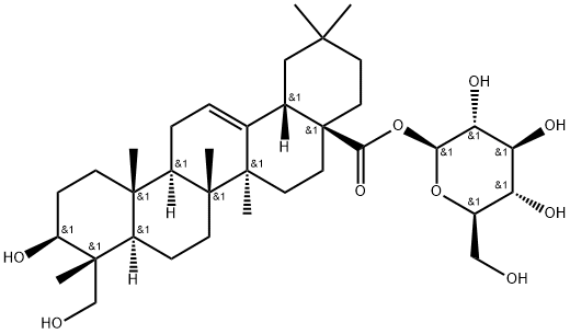Hederagenin 28-O-beta-D-glucopyranosyl ester 구조식 이미지