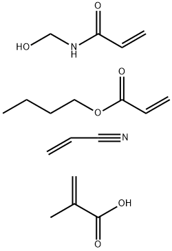 2-프로펜산,2-메틸-,부틸2-프로펜산중합체,N-(히드록시메틸)-2-프로펜아미드및2-프로펜니트릴 구조식 이미지