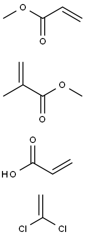 2-Propenoic acid, 2-methyl-, methyl ester, polymer with 1,1-dichloroethene, methyl 2-propenoate and 2-propenoic acid Structure