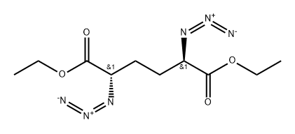 Hexanedioic acid, 2,5-diazido-, diethyl ester, (2R,5S)-rel- Structure