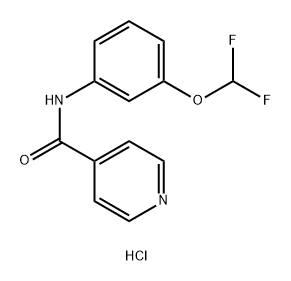 4-Pyridinecarboxamide, N-[3-(difluoromethoxy)phenyl]-, hydrochloride (1:1) Structure