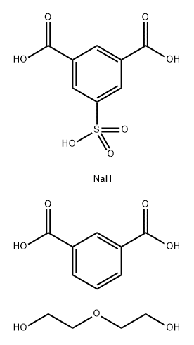 1,3-Benzenedicarboxylic acid, 5-sulfo-, monosodium salt, polymer with 1,3-benzenedicarboxylic acid and 2,2'-oxybis(ethanol) Structure