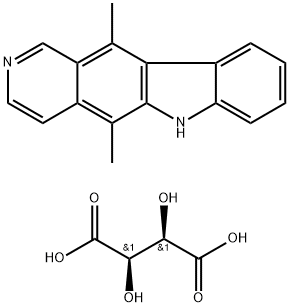 6H-Pyrido[4,3-b]carbazole, 5,11-dimethyl-, (2R,3R)-2,3-dihydroxybutanedioate (1:1) Structure