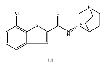 Benzo[b]thiophene-2-carboxamide, N-(3S)-1-azabicyclo[2.2.2]oct-3-yl-7-chloro-, hydrochloride (1:1) Structure