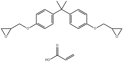 Oxirane, 2,2'-[(1-methylethylidene)bis(4,1-phenyleneoxymethylene)]bis-, homopolymer, di-2-propenoate Structure