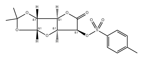 .alpha.-D-Glucofuranuronic acid, 1,2-O-(1-methylethylidene)-, .gamma.-lactone, 4-methylbenzenesulfonate 구조식 이미지