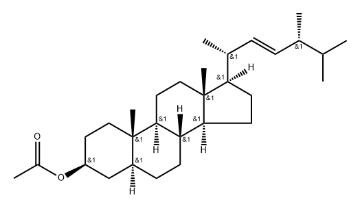 (22E)-5α-Ergosta-14,22-dien-3β-ol acetate Structure