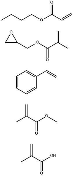 2-Propenoic acid, 2-methyl-, polymer with butyl 2-propenoate, ethenylbenzene, methyl 2-methyl-2-propenoate and oxiranylmethyl 2-methyl-2-propenoate Structure