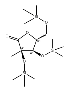 2-C-메틸-2-O,3-O,5-O-트리스(트리메틸실릴)-D-리본산γ-락톤 구조식 이미지