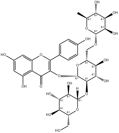 Kaempferol-3-O-(2"-O-β-D- glucopyl)-β-D–rutinoside 구조식 이미지