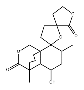 (3S,4''S,4''aβ,5'R,8''aα)-4,5,3',4',4''a,5'',6'',7''-Octahydro-5''α-hydroxy-4'',7''β-dimethyldispiro[furan-3(2H),2'(5'H)-furan-5',8''-[8H-4,8a]propano[1H-2]benzopyran]-2,3''(4''H)-dione Structure