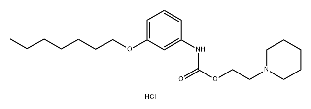 Carbanilic acid, m-heptyloxy-, 2-piperidinoethyl ester, hydrochloride 구조식 이미지