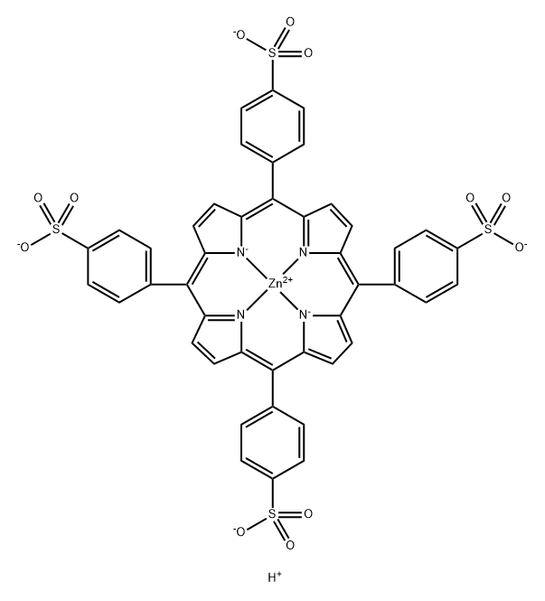 5,10,15,20-테트라키스-(4-설포나토페닐)-포르핀-Zn(II) 구조식 이미지