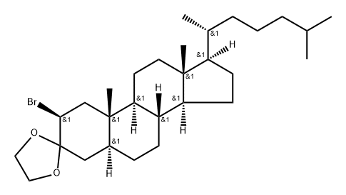 2β-Bromo-5α-cholestan-3-one ethylene acetal Structure