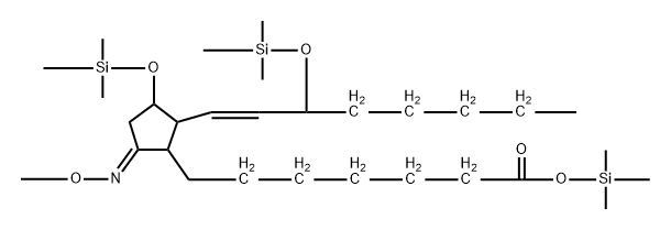 (8β,9E,11R,13E,15S)-9-(Methoxyimino)-11α,15-bis(trimethylsiloxy)prost-13-en-1-oic acid trimethylsilyl ester 구조식 이미지