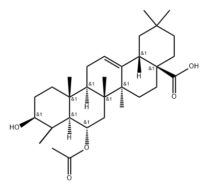 6α-아세톡시-3β-히드록시올레안-12-엔-28-오산 구조식 이미지