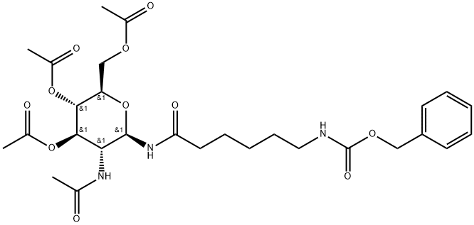 2-Acetamido-2-deoxy-3,4,6-tri-O-acetyl-N[N-(benzyloxycarbonyl)-ε-aminocaproyl]-β-D-glucopyranosylamine Structure