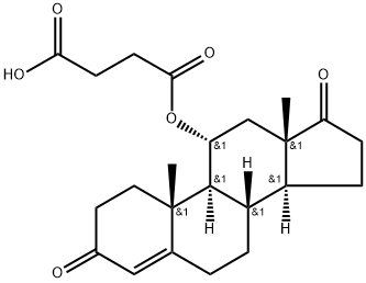 Androst-4-ene-3,17-dione, 11-(3-carboxy-1-oxopropoxy)-, (11α)- (9CI) Structure