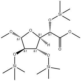 메틸2-O,3-O,5-O-트리스(트리메틸실릴)-β-D-갈락토푸라노시두론산메틸에스테르 구조식 이미지