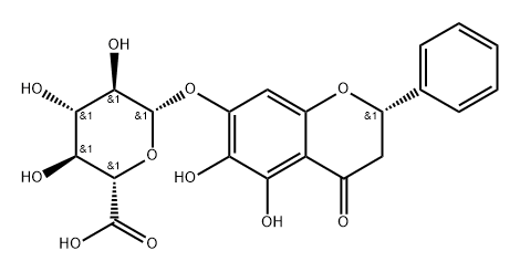 β-D-Glucopyranosiduronic acid, (2S)-3,4-dihydro-5,6-dihydroxy-4-oxo-2-phenyl-2H-1-benzopyran-7-yl Structure