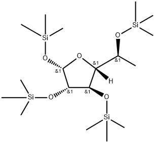 1-O,2-O,3-O,5-O-Tetrakis(trimethylsilyl)-6-deoxy-α-L-galactofuranose 구조식 이미지