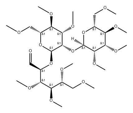 3-O,4-O,5-O,6-O-Tetramethyl-2-O-[3-O,4-O,6-O-trimethyl-2-O-(2-O,3-O,4-O,6-O-tetramethyl-α-D-mannopyranosyl)-α-D-mannopyranosyl]-D-mannose 구조식 이미지