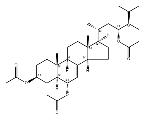 (23R)-5α-Ergost-7-ene-3β,6α,23-triol triacetate 구조식 이미지