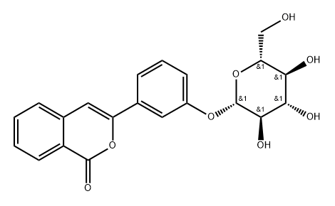 3-[3-(β-D-Glucopyranosyloxy)phenyl]-1H-2-benzopyran-1-one 구조식 이미지