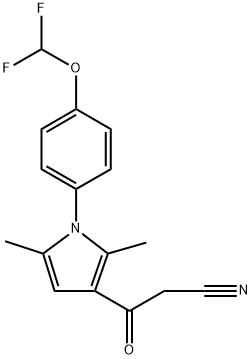 1H-Pyrrole-3-propanenitrile, 1-[4-(difluoromethoxy)phenyl]-2,5-dimethyl-β-oxo- Structure